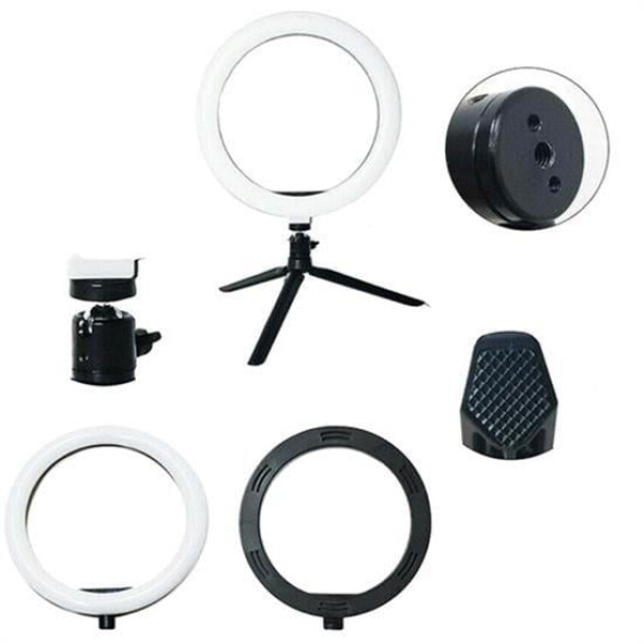 8inç 20cm Youtube Instagram Tiktok Selfie  Stüdyo Video Fotoğraf Ring Light  Tripod Led Halka Işık ürün görseli 1