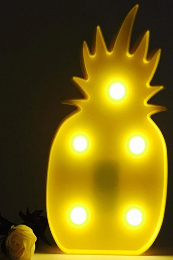 Ananas Şeklinde Ledli Dekoratif Eğlenceli Çocuk Gece Lambası ürün görseli 1