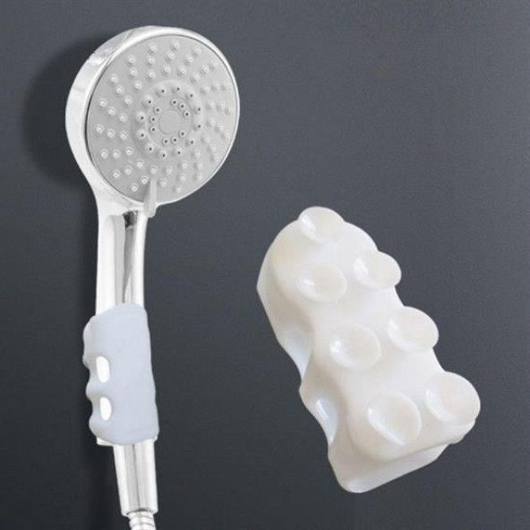Su Geçirmeyen  Dayanıklı Kancalı Banyo Duş Başlığı Askı Tutucu Silikon Güçlü Vantuz Vakum Aparatı ürün görseli 1