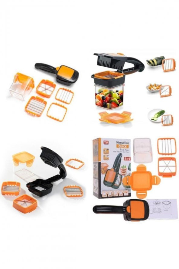 Quick 5 In 1 Büyük Hazneli Pratik Hızlı Meyve Sebze Doğrayıcı Rende ürün görseli 1