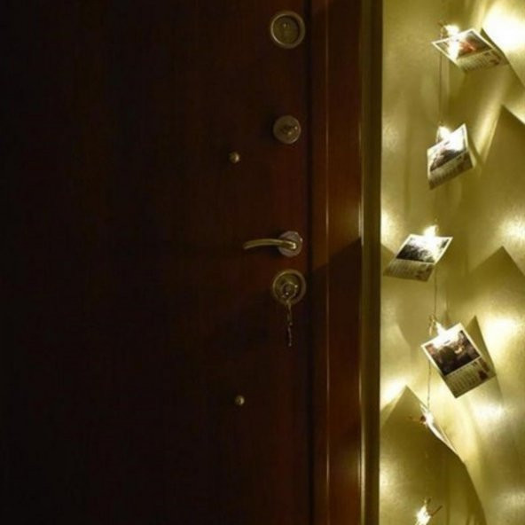 Bakır Renkli Led Işıklı Fotoğraf Asma Işık Süsleme Mandalları ürün görseli 1