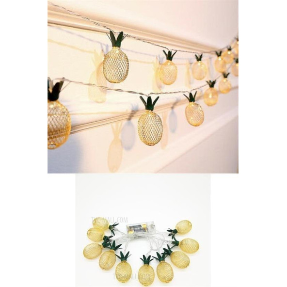 Dekoratif Pilli Pineapple Ananas Pilli Şerit Led Işık (1 Metre) ürün görseli 1