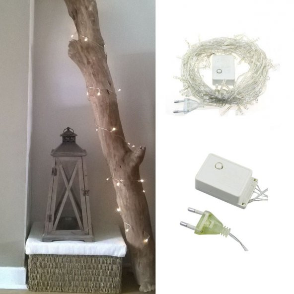 100 Ledli 8 Fonksiyonlu 10 Metre Led Aydınlatma Dekor Lambası (beyaz) ürün görseli 1