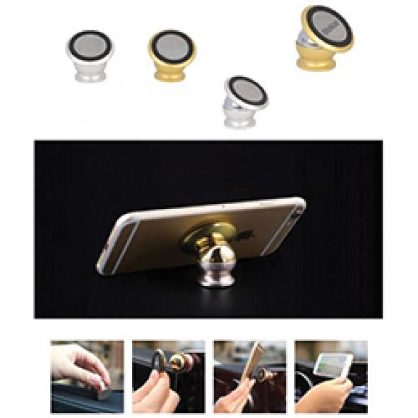 Metal Mıknatıslı Araç Telefon Standı (Krom Rengi) ürün görseli 1