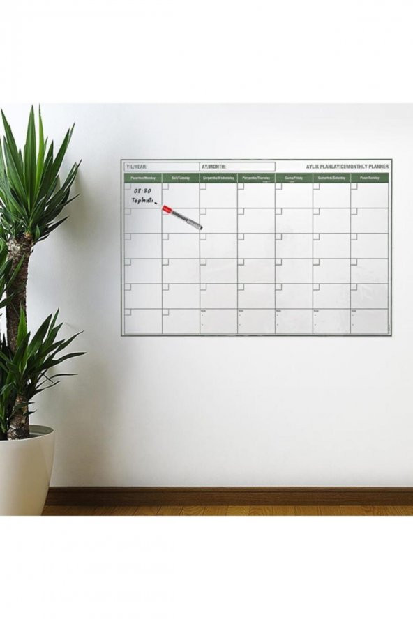 Manyetik Yapışkanlı Bir Aylık Program Planlayıcı Takvim 85x56 Cm ürün görseli 1