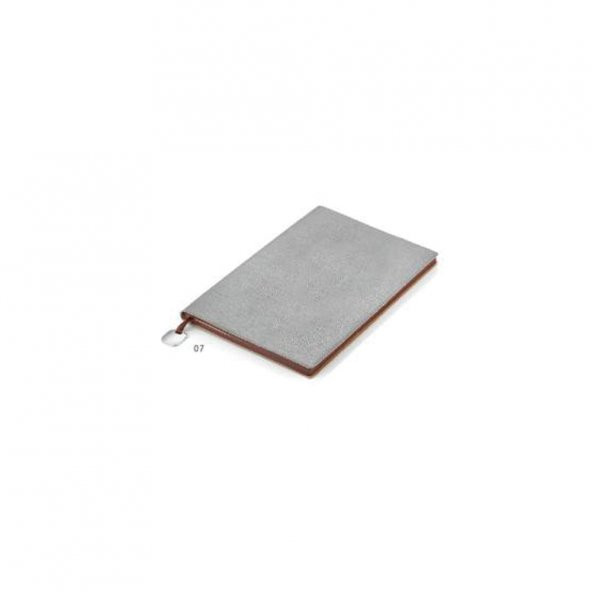 Yumuşak Deri Kapaklı Gri Defter ( 13 x 21 cm ) ürün görseli 1