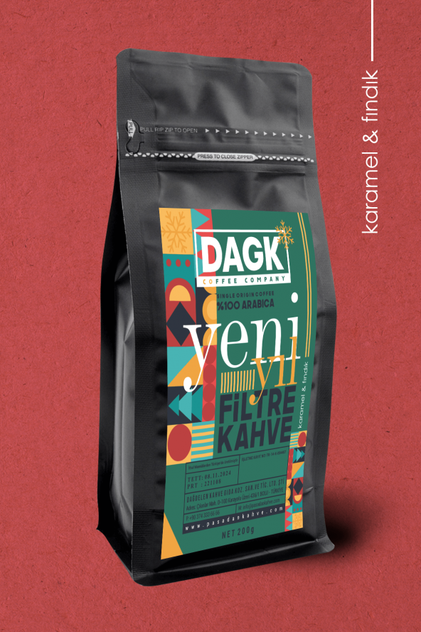 Dagk   Filtre Kahve Öğütülmüş Yeni Yıl Özel 200gr (karamel & fındık aromalı) ürün görseli 1