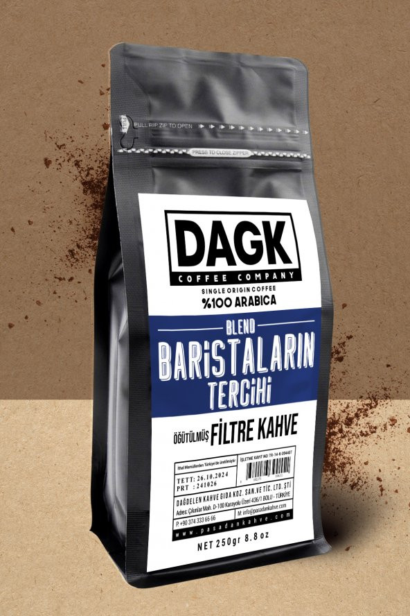 Dagk   Baristaların Tercihi Filtre Kahve 250g Öğütülmüş ürün görseli 1