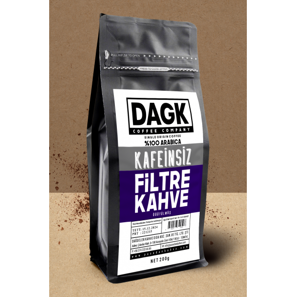 Dagk   Kafeinsiz Filtre Kahve Öğütülmüş 200g ürün görseli 1