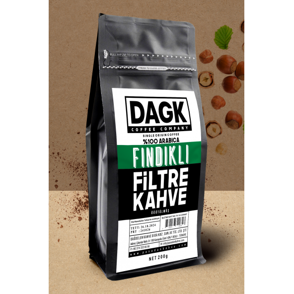 Dagk   Fındıklı Filtre Kahve Öğütülmüş 200g (Aromalı) ürün görseli 1