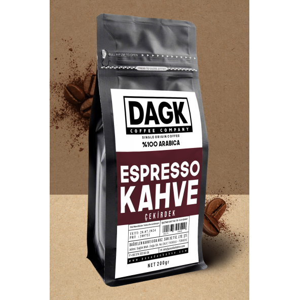 Dagk   DAGK ESPRESSO ÇEKİRDEK KAHVE 200Gr ürün görseli 1