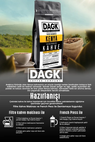Dagk   Kenya Çekirdek Kahve 250gr - Resim 7
