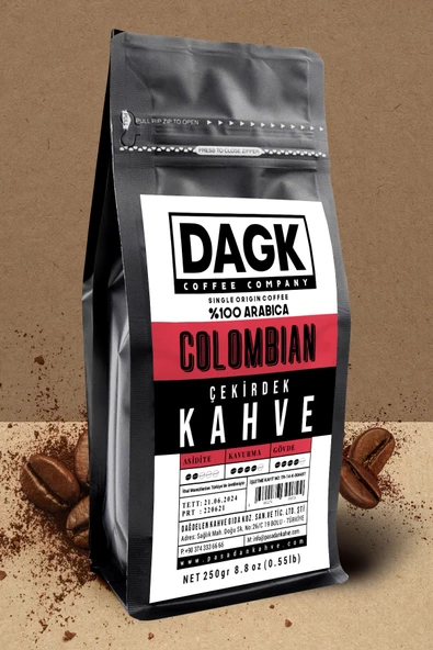 Dagk   Colombian Çekirdek Kahve 250gr - Resim 4