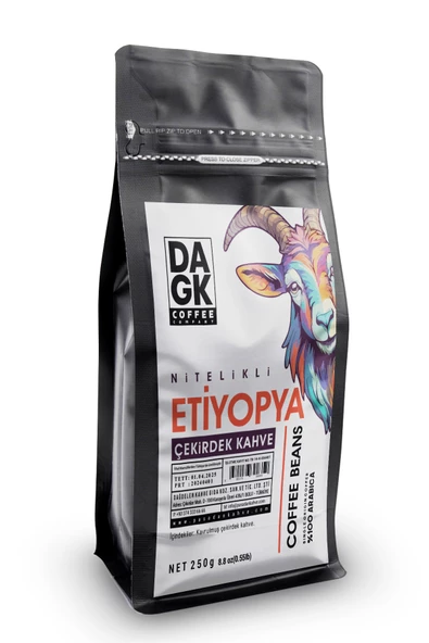Dagk   Etiyopya Çekirdek Kahve 250gr ürün görseli 1