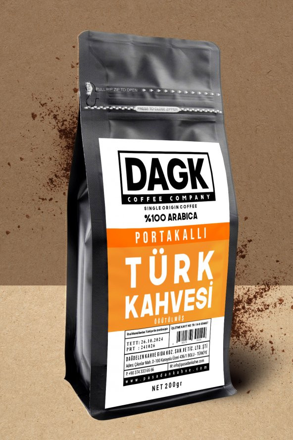 Dagk   Portakallı Türk Kahvesi 200g Öğütülmüş (Aromalı) ürün görseli 1