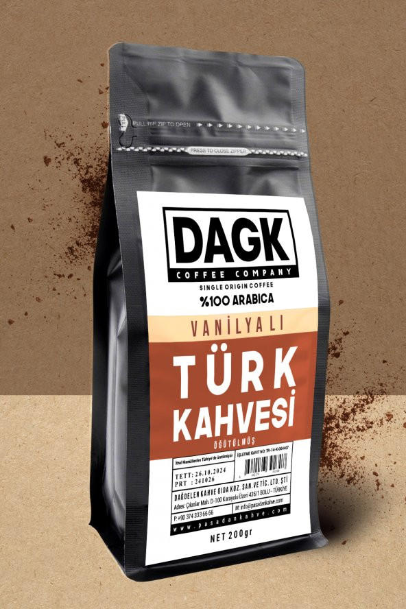 Dagk   Vanilyalı Türk Kahvesi 200g Öğütülmüş ürün görseli 1