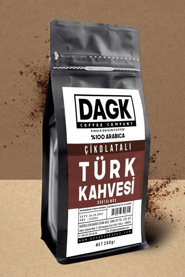 Dagk   Çikolatalı Türk Kahvesi 200g Öğütülmüş ürün görseli 1