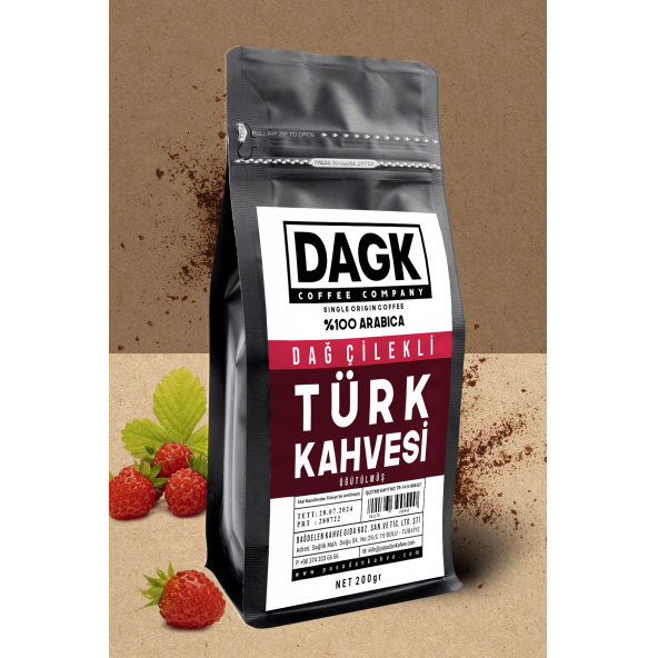 Dagk   DAGK DAĞ ÇİLEKLi TÜRK KAHVESİ 200 Gr (aromalı) ürün görseli 1