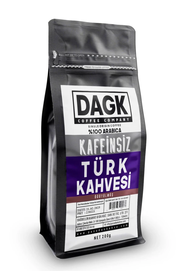 Dagk   Kafeinsiz Türk Kahvesi 200gr ürün görseli 1