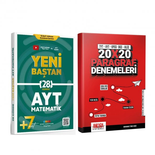 Etkili Matematik AYT Yeni Baştan Soru Bankası ve AKM Paragraf Deneme Seti 2 Kitap ürün görseli 1