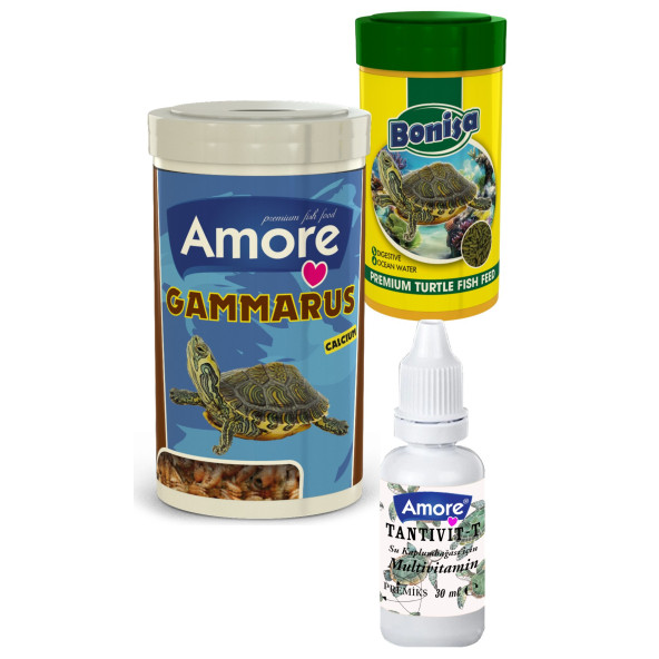 Amore Gammarus Kaplumbağa Yemi 1Lt, 250ml Turtle Sticks Bonisa, Multivitamin ürün görseli 1