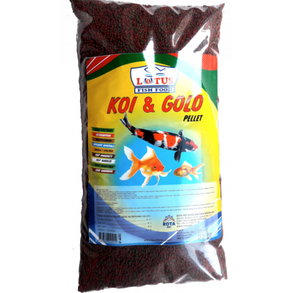 Lotus Koi Gold Mix Pellet Kajero 860gr Topçuk Poşet Japon Balık Yemi ürün görseli 1