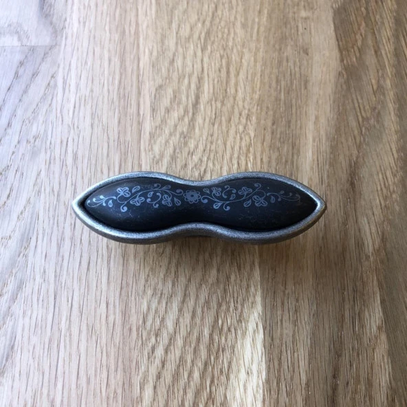 Antik Gümüş Siyah Porselen Kulp 16-32mm (2 Adet) ürün görseli 1