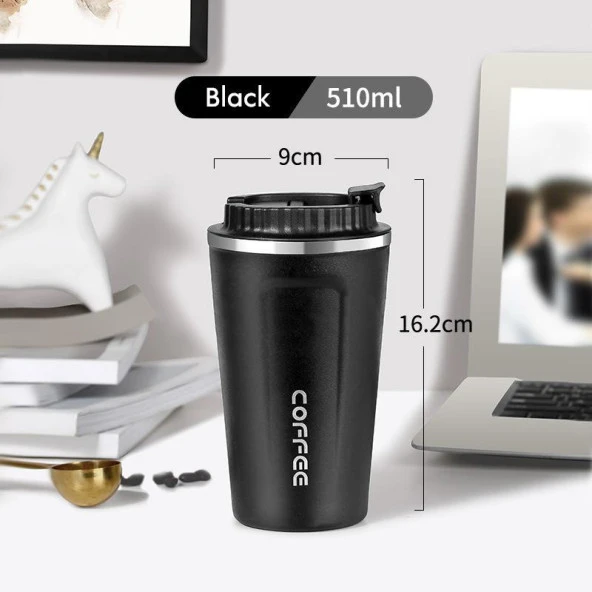 Termos Bardak Mug 510ml Siyah - Resim 7