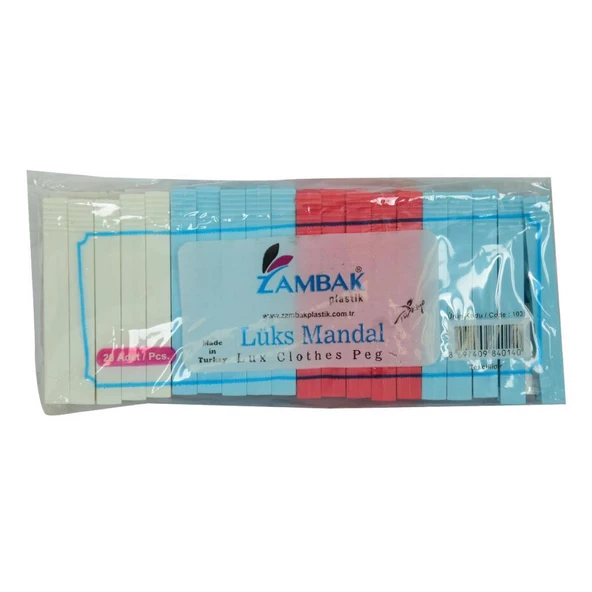 Zambak Plastik Mandal Lüks Çamaşır Mandalı Renkli 20 Adet Kod103 ürün görseli 1