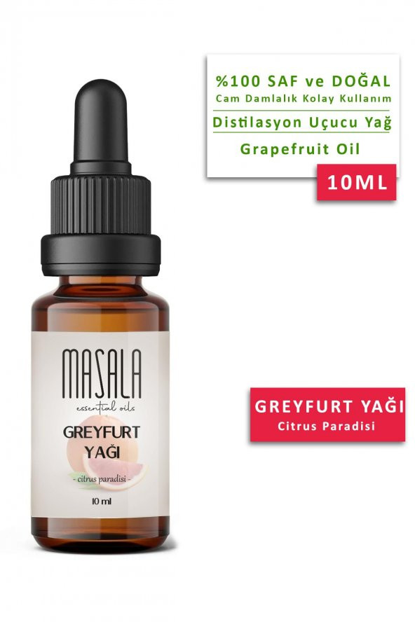 Masala Greyfurt Yağı 10 ml. (Grapefruit Essential Oil) ürün görseli 1