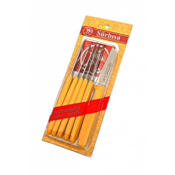 Sürbisa 61007 Sarı Sürmene 6'lı Meyve Bıçağı ürün görseli 1