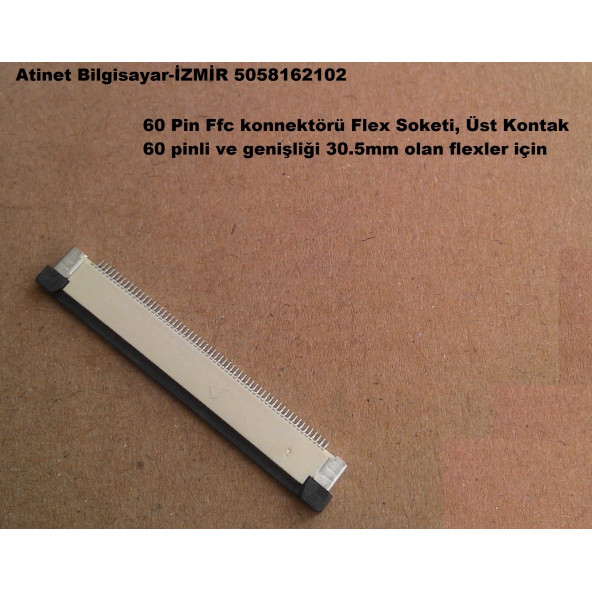 60 Pin 0.5 Adımlı Flex Soketi Flex Ffc Konnektörü 60-0.5-Üst ürün görseli 1