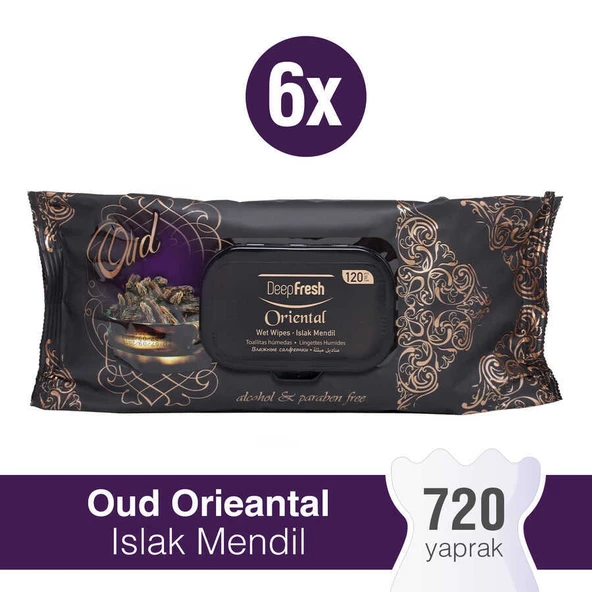 Deep Fresh Oriental Islak Mendil Oud 6 x 120 Yaprak - Resim 6