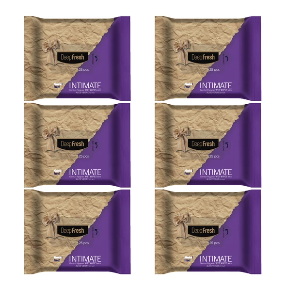 Deep Fresh Intimate Geniteal Bölge Temizleme Mendili Aloevera 6'lı Paket 150 Yaprak ürün görseli 1