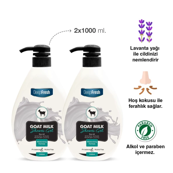 Deep Fresh Keçi Sütü Duş Jeli 1 lt x 2 Adet - Resim 2