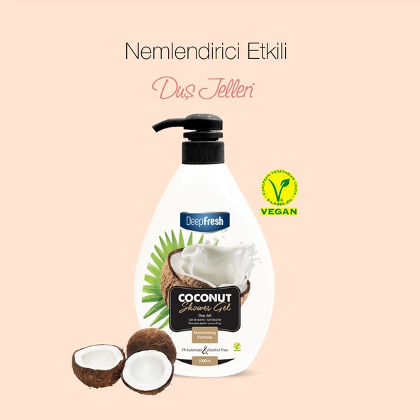 Deep Fresh Duş Jeli Coconut 1 lt x 2 Adet - Resim 3