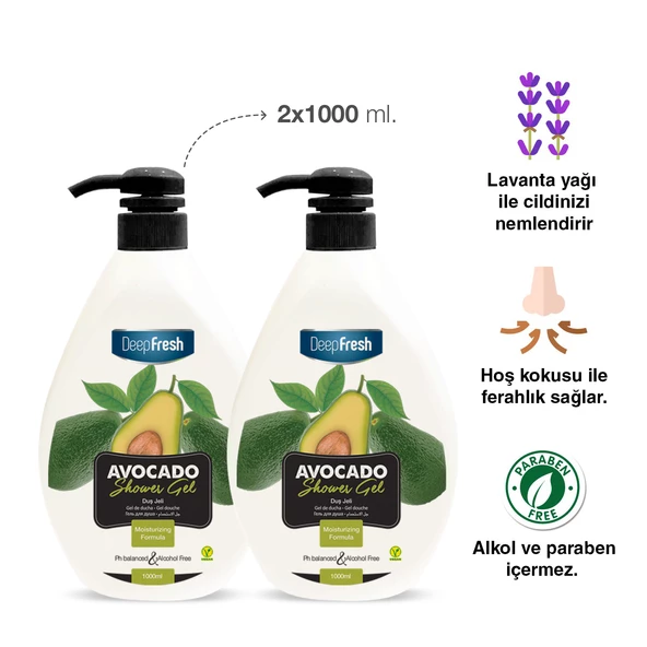 Deep Fresh Duş Jeli Avakado 1 lt x 2 Adet - Resim 2