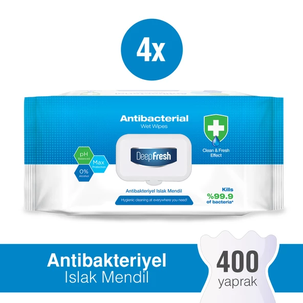 Deep Fresh Antibakteriyel Islak Mendil 4 x 100 Yaprak ürün görseli 1