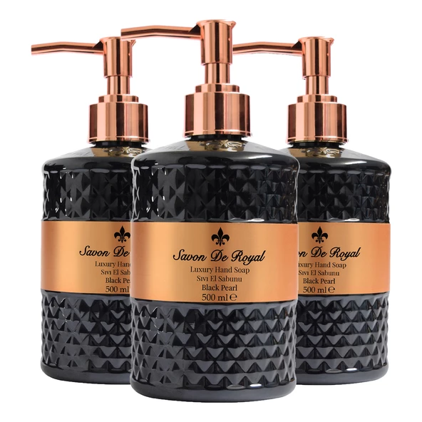 Savon De Royal Luxury Vegan Sıvı Sabun Black Pearl 3 x 500 ml ürün görseli 1