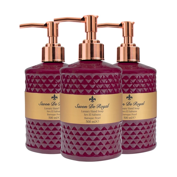 Savon De Royal Luxury Vegan Sıvı Sabun Baroque Pearl 3 x 500 ml ürün görseli 1