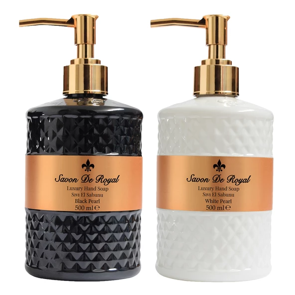 Savon De Royal Luxury Vegan Sıvı Sabun Black ve White Pearl 500 ml x 2 Adet ürün görseli 1