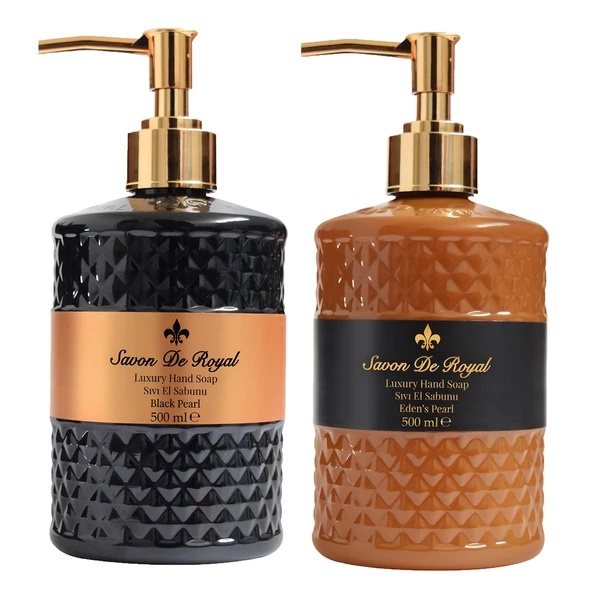 Savon De Royal Luxury Vegan Sıvı Sabun Black ve Eden's Pearl 500 ml x 2 Adet ürün görseli 1