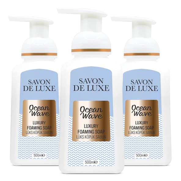 Savon De Luxe Purity Ocean Wave Luxury Köpük Sıvı Sabun 500 ml x 3 Adet ürün görseli 1