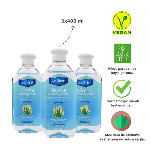 Deep Fresh Micellar Makyaj Temizleme Suyu 3 x 400 ml - Resim 6