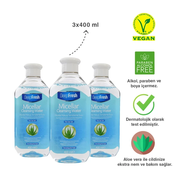 Deep Fresh Micellar Makyaj Temizleme Suyu 3 x 400 ml - Resim 2