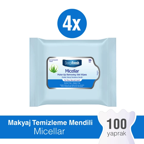 Deep Fresh Makyaj Temizleme Mendili Micellar 4 x 25 Yaprak ürün görseli 1