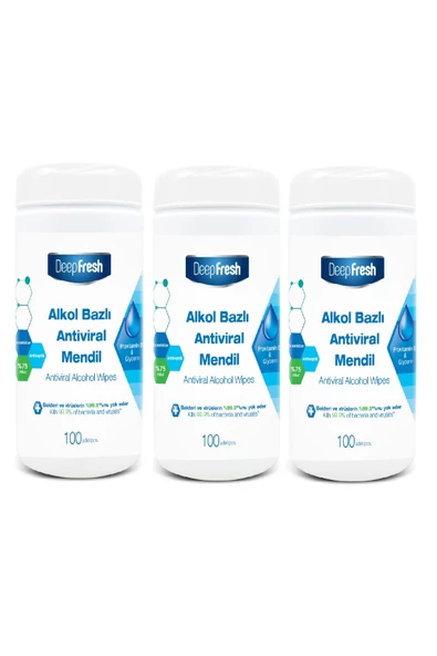 Deep Fresh Alkollü Antiviral Islak Mendil Kutulu 3 x 100 Yaprak ürün görseli 1