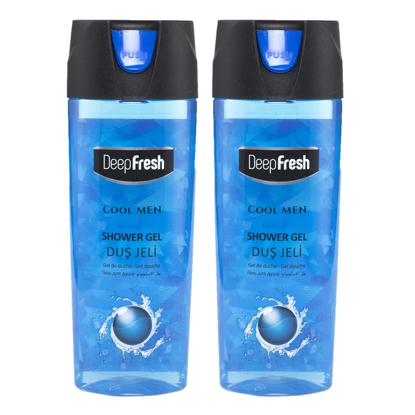 Deep Fresh Pratik Kapaklı Erkek Duş Jeli Cool Men 500 ml x 2 Adet ürün görseli 1