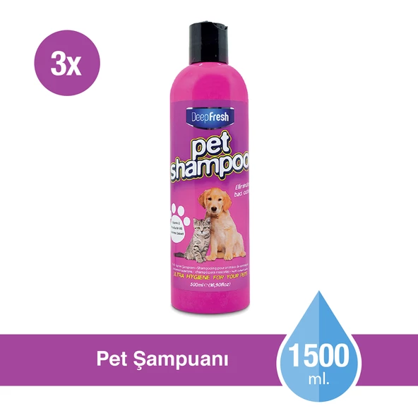 Deep Fresh Pet Yıkama Şampuanı 3 x 500 ml ürün görseli 1