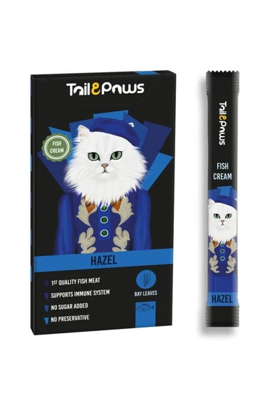 Tail Paws HAZEL Somonlu Şekersiz Sıvı Kedi Ödül Maması 15gr (5'li) ürün görseli 1
